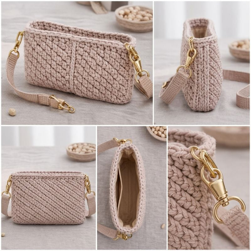 Modern Crochet Crossbody Bag Pattern | Minimalist Shoulder Bag PDF Tutorial