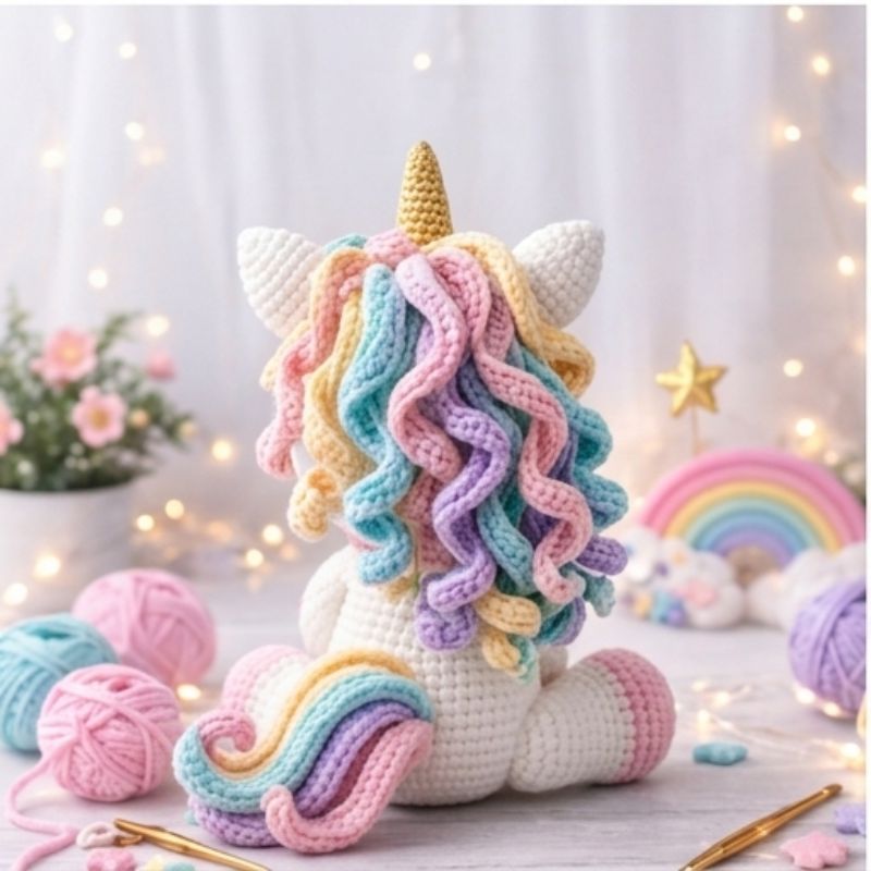 Amigurumi Unicorn Crochet Pattern | Cute Rainbow Unicorn Plush PDF Tutorial