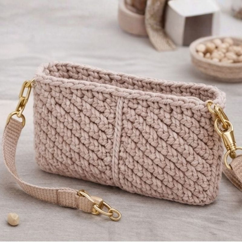 Modern Crochet Crossbody Bag Pattern | Minimalist Shoulder Bag PDF Tutorial