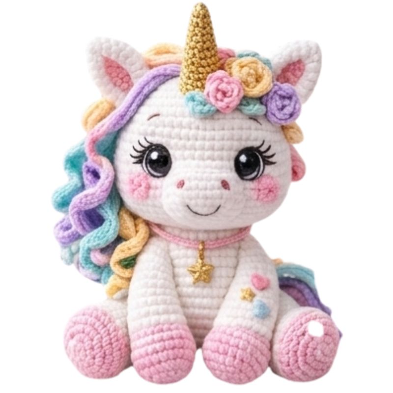 Amigurumi Unicorn Crochet Pattern | Cute Rainbow Unicorn Plush PDF Tutorial